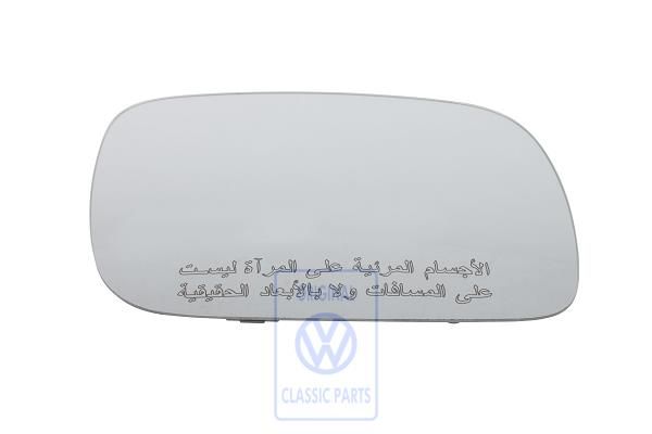 Volkswagen Touareg 1 (7L) spiegelglas convex met Arabische tekst - rechts