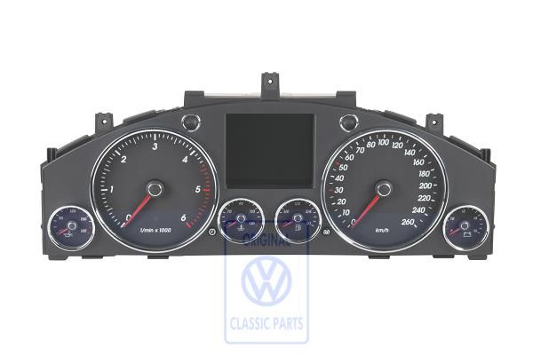 Volkswagen Touareg 1 (7L) instrumentenpaneel 260 km/h met 5-inch kleurendisplay, diesel