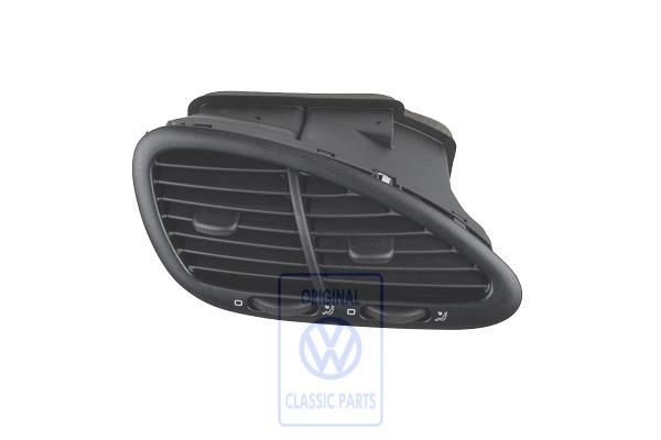 Volkswagen Sharan 1 (7M) luchtroosterhuis - midden, satijnzwart, linksgestuurd