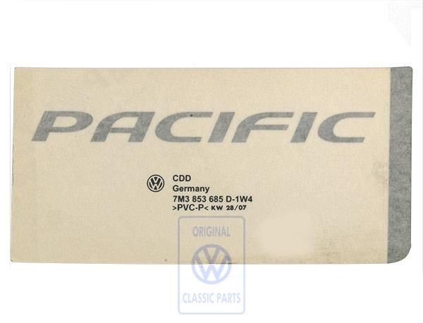 Volkswagen folieopschrift PACIFIC - zilver