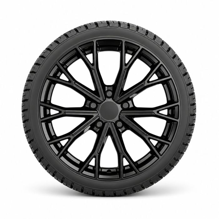 Audi Q6 e-tron (85H) lichtmetalen wielset in hoogglans zwart met Continental zomerbanden (stijl 22)