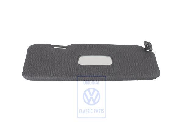 Volkswagen Polo 2 (86C) zwenkbare zonneklep met spiegel - rechts, zwart