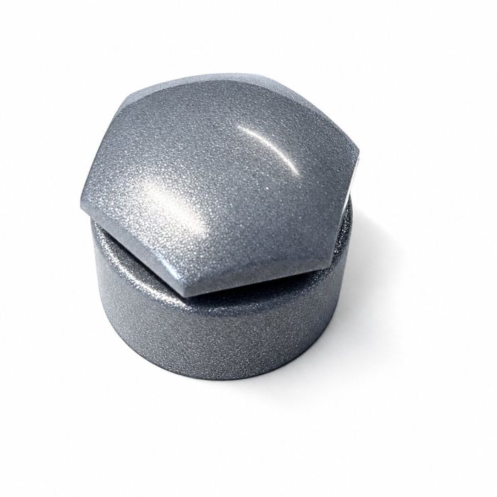 Originele wielboutkapje, chroomkleurig metallic