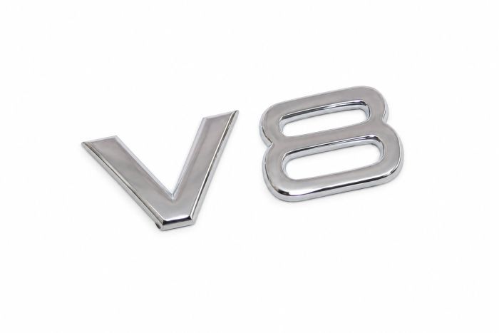 Audi A4 (B7/8E), A5 (B8/8T), RS4 (B7/8E) V8 letters spatbord - chroom