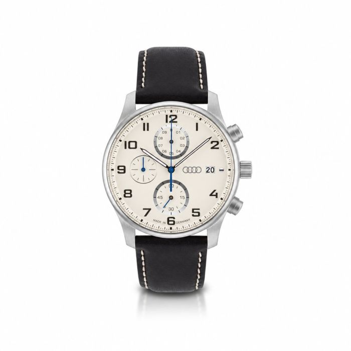 Audi chronograaf (zilver/beige) horloge