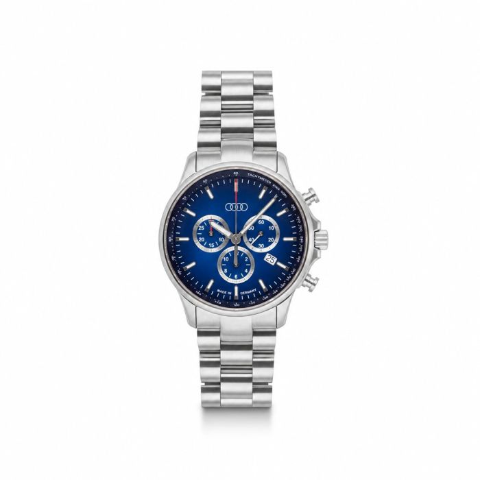 Audi chronograaf RVS (zilver/blauw) horloge