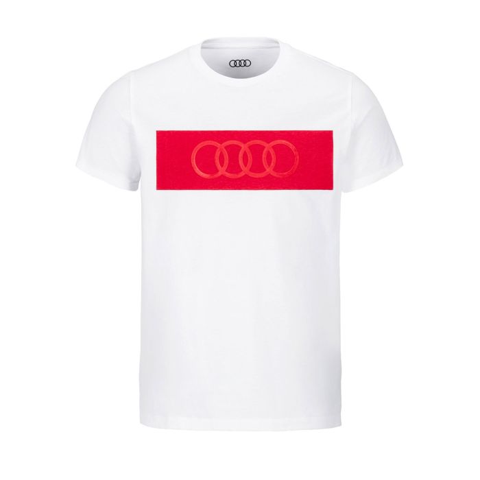 Audi T-shirt (wit, ringen) – maat S
