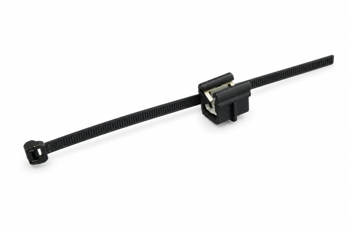 Originele kabelbinder metklemsokkel met kabelgeleider aan zijkant voor randdikte: zahnsegment (klemsokkel draaibaar) (4,6X200 3,0-6,0MM buiten)